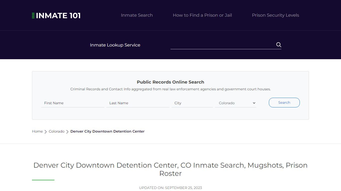 Denver City Downtown Detention Center, CO Inmate Search, Mugshots ...